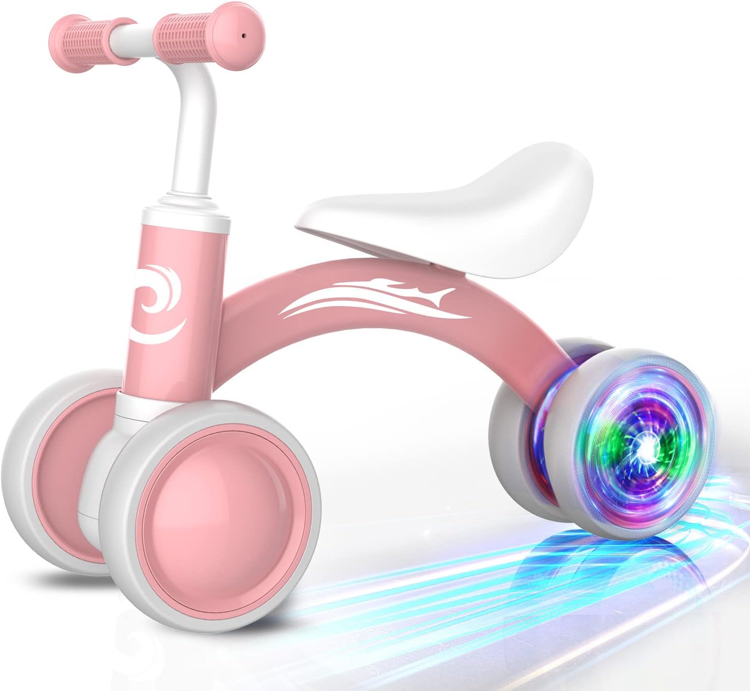 Gamfeiny Colorful Lighting Baby Balance Bike Toys for 1 Year Old Boy Girl Gifts