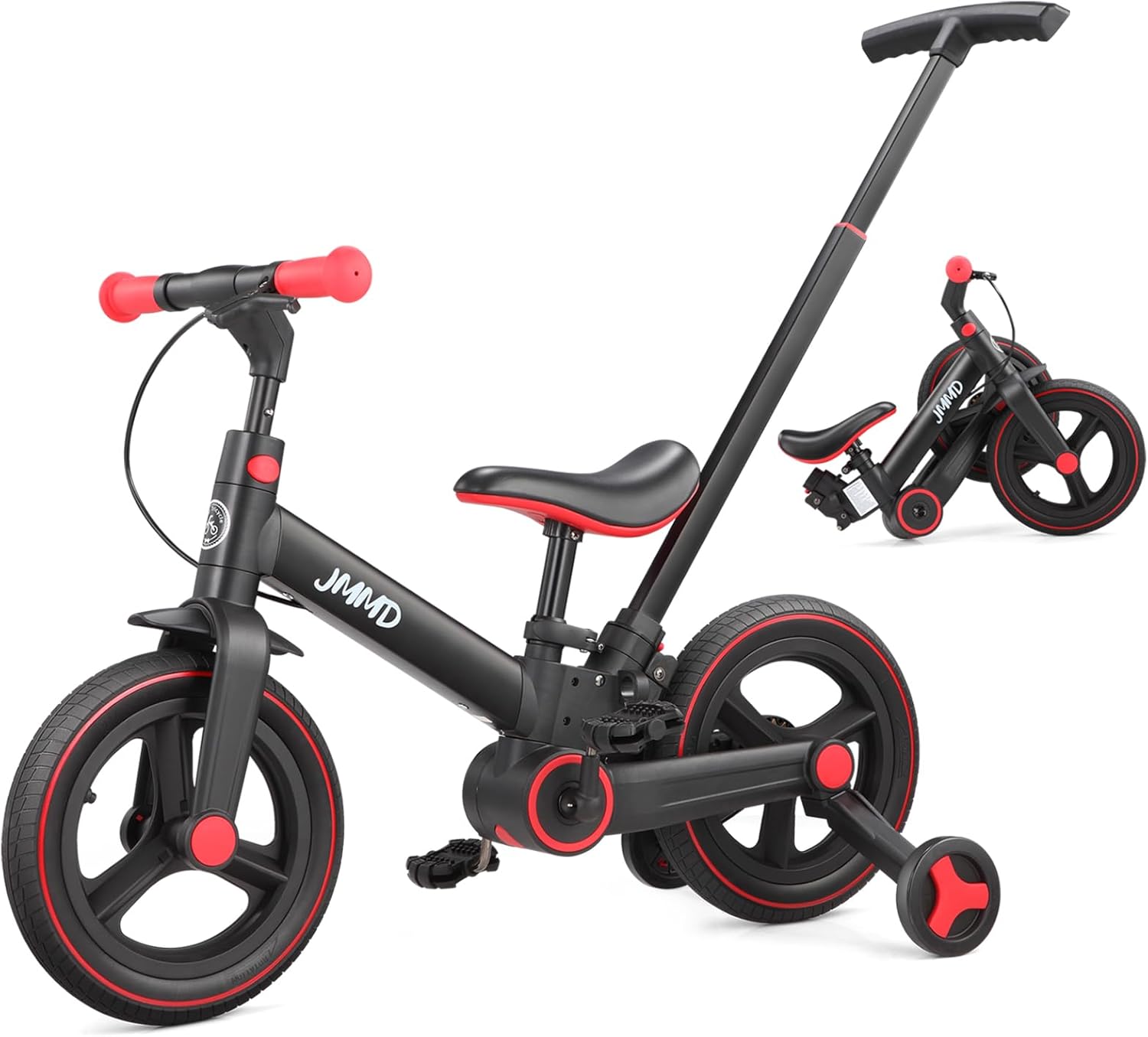 JMMD 6 in 1 Toddler Bike with Push Handle for Kids 18-60 Months