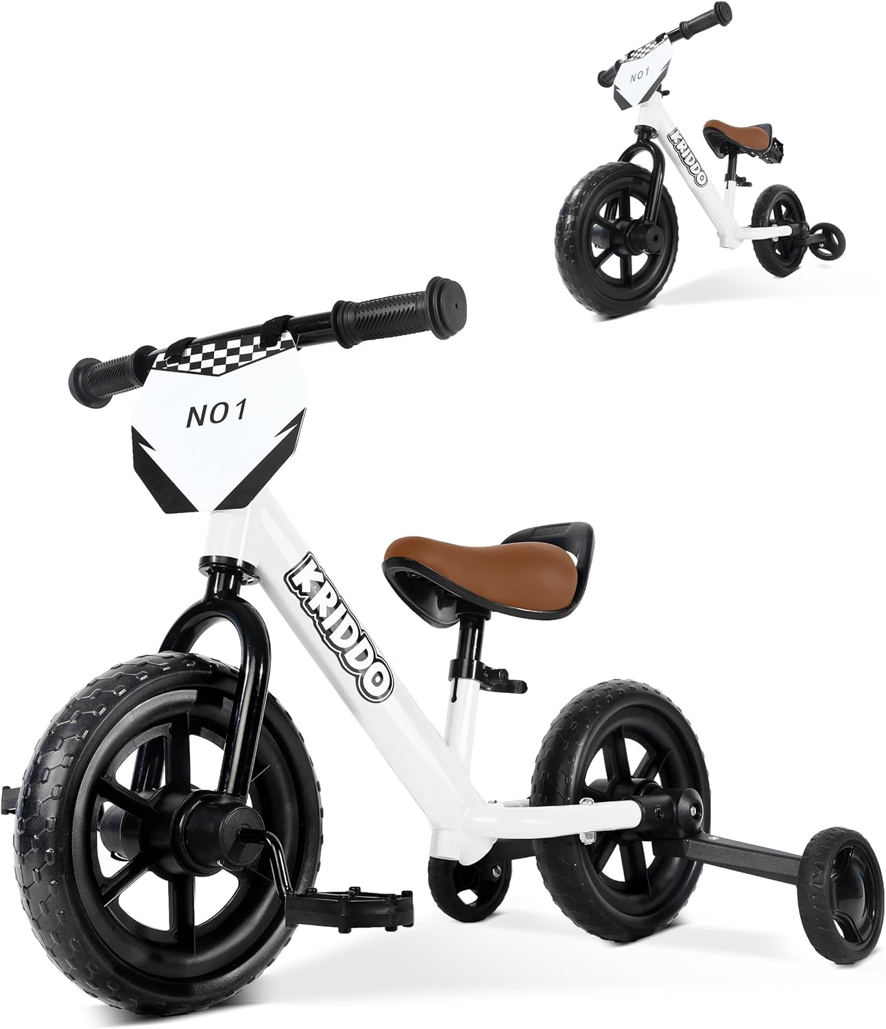 KRIDDO 2-in-1 Kids Tricycle and Toddler Balance Bike 2 Year Old