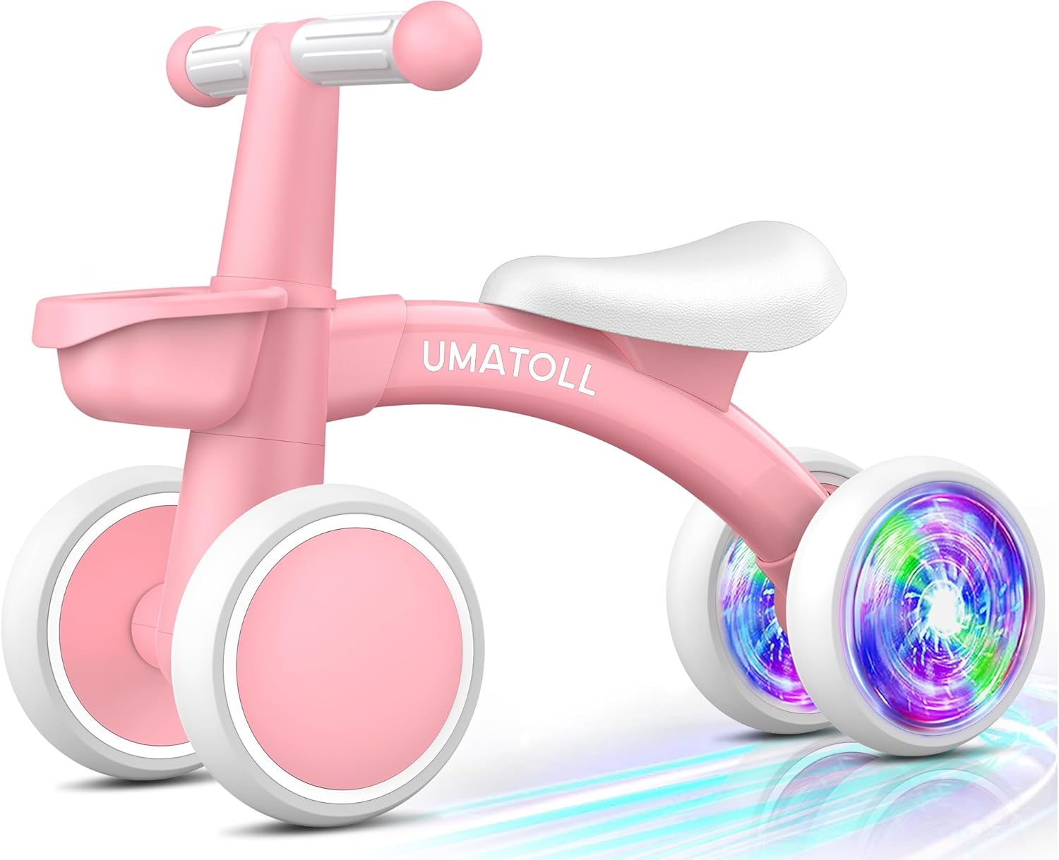 Umatoll Colorful Lighting Baby Balance Bike Toys for 1 Year Old Girl Gifts
