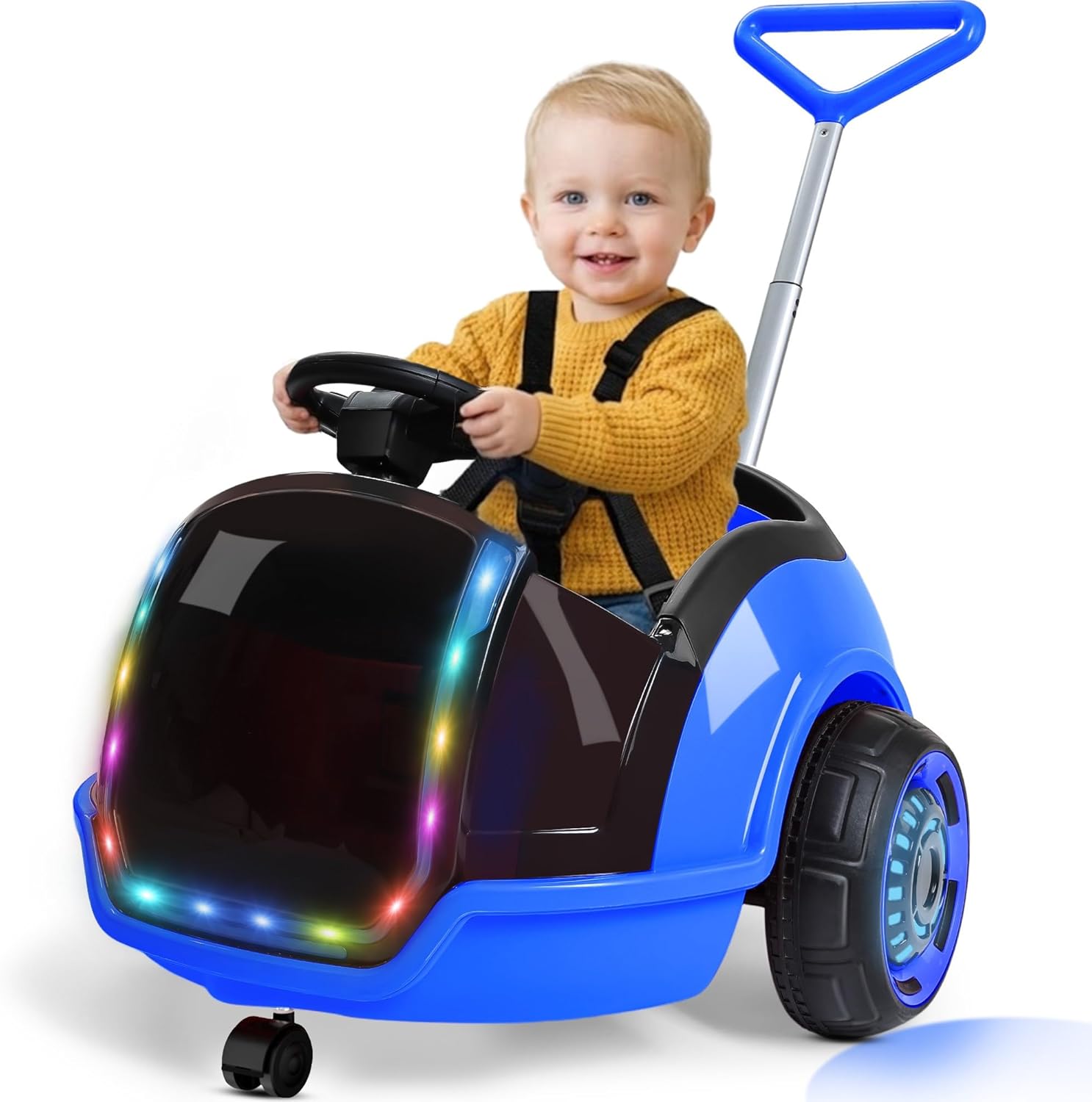 ANPABO 3-in-1 Electric Push Ride On Car