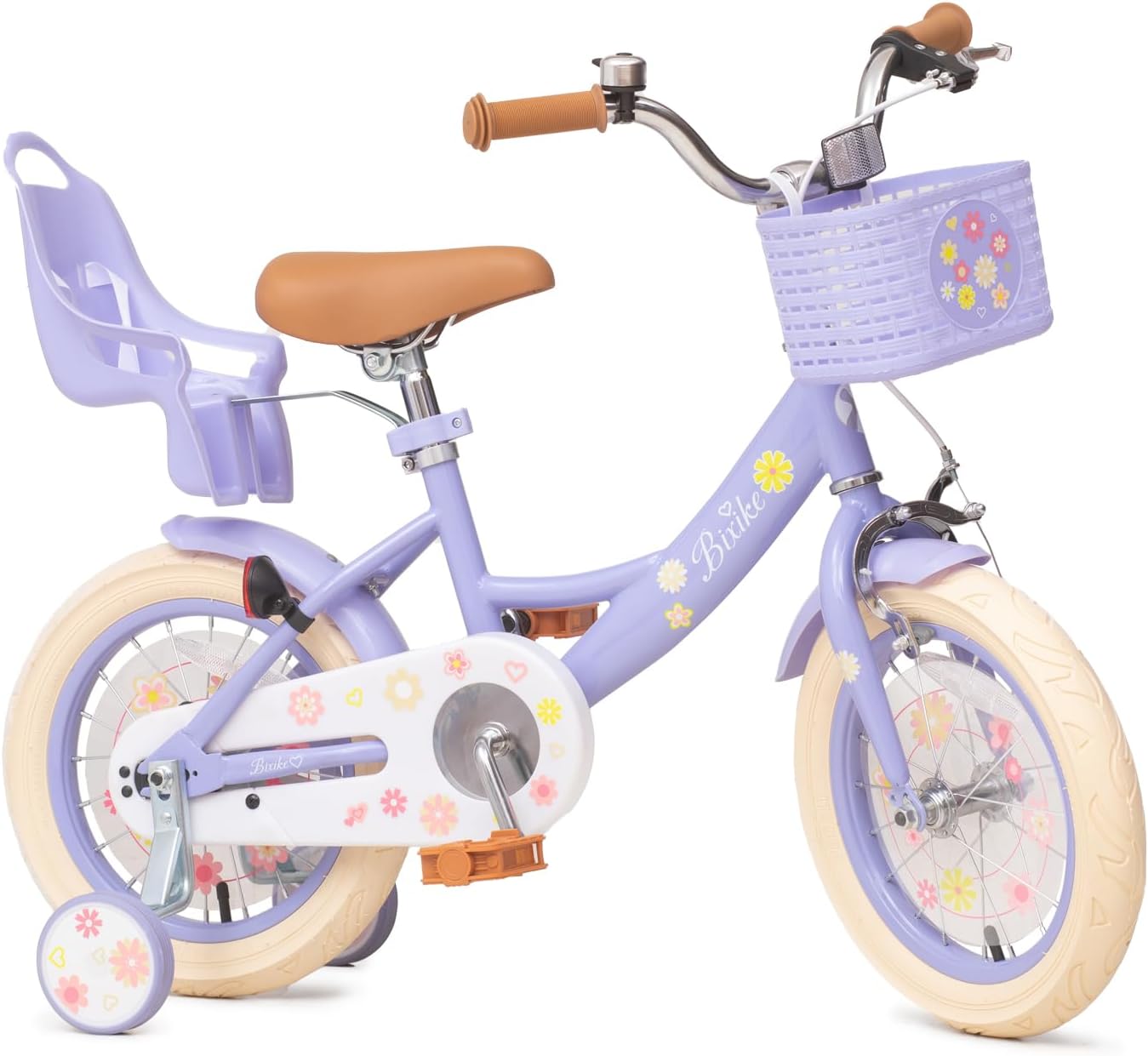 Bixike Girls Bike with Basket for Toddlers and Kids Aged 3-14 Years Old