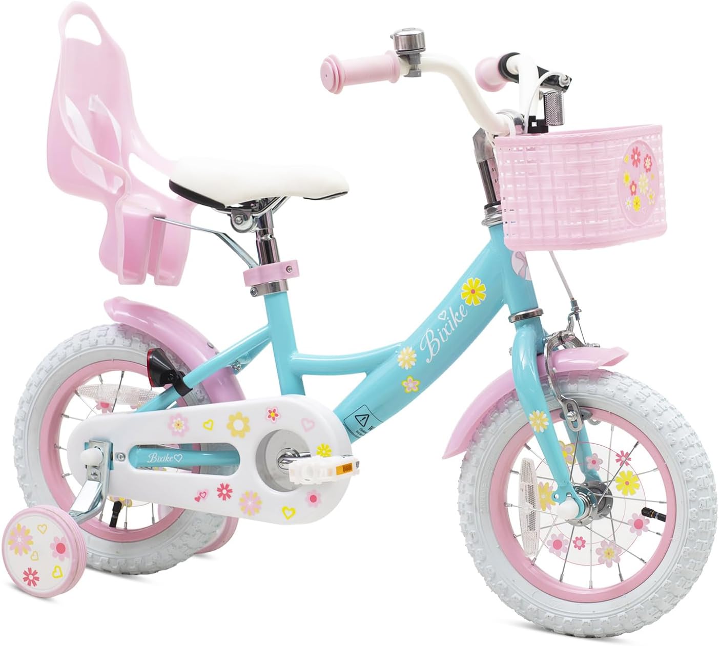 Bixike Girls Bike with Basket for Toddlers and Kids Aged 3-14 Years Old