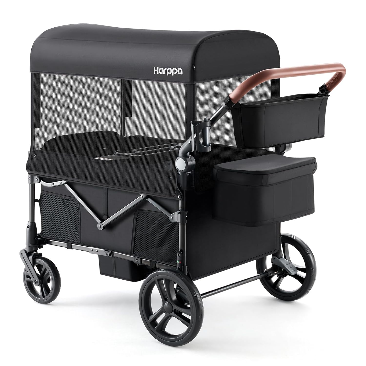 Harppa Remy Wagon Stroller for 4 Kids, Foldable 4-Seater Stroller Wagon