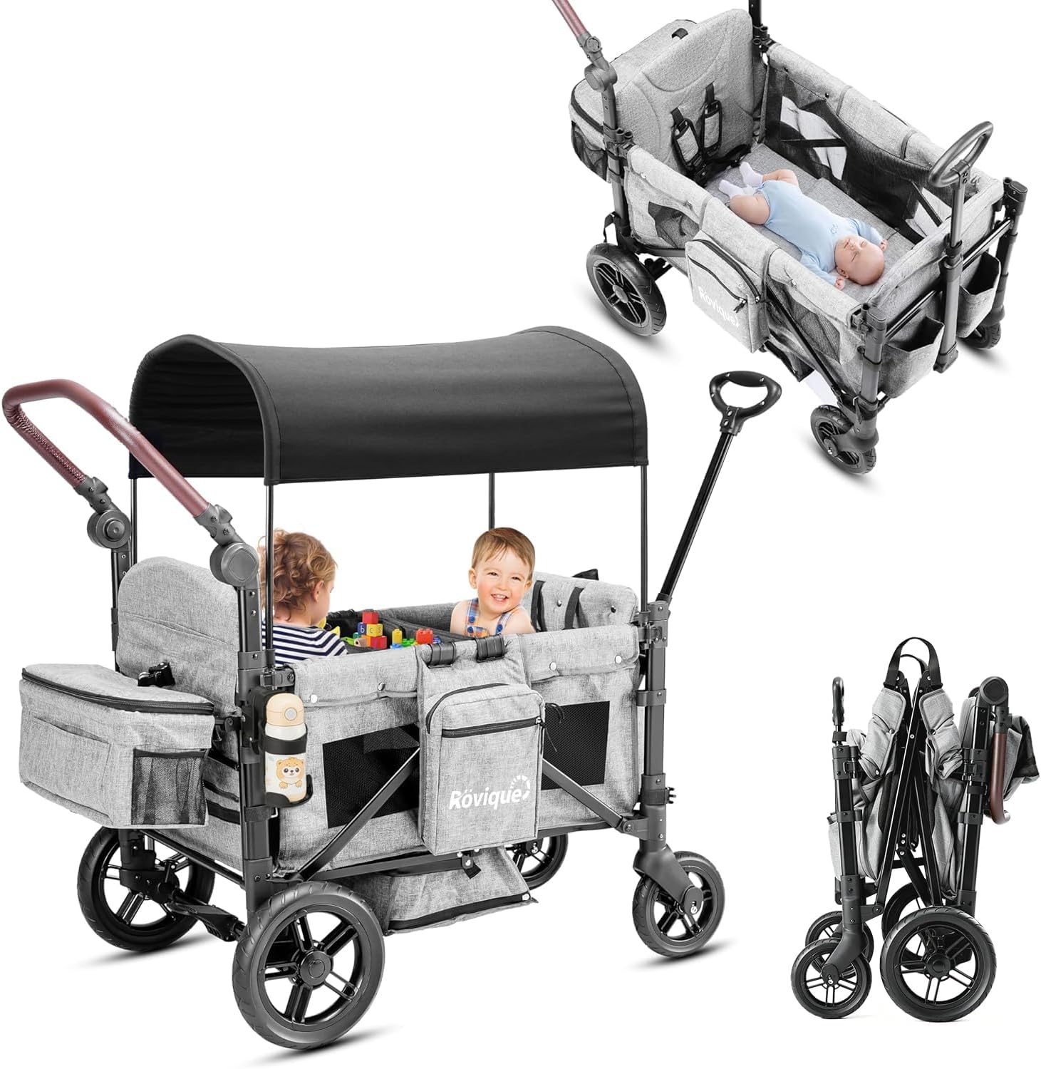 Rovique Wagon Stroller for 2 Kids,Premium Wagon for Kids