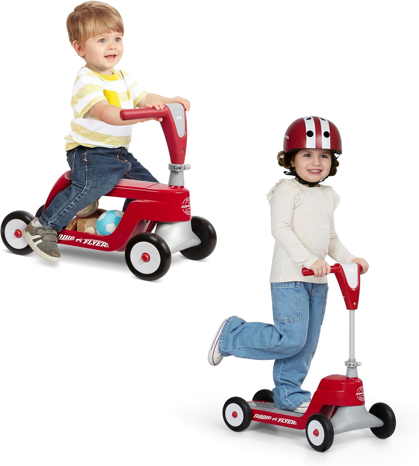 Radio Flyer Scoot 2 Scooter, Blue/Red/Pink,