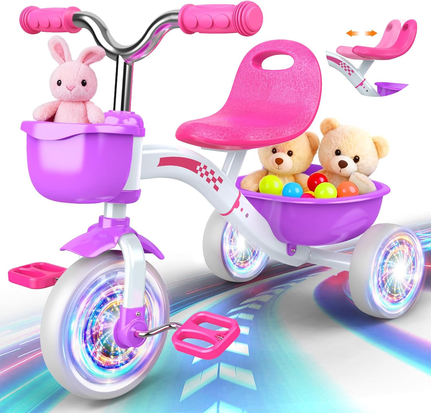 Kkdi Toddler Tricycle for 1-3 3-5 Year Olds