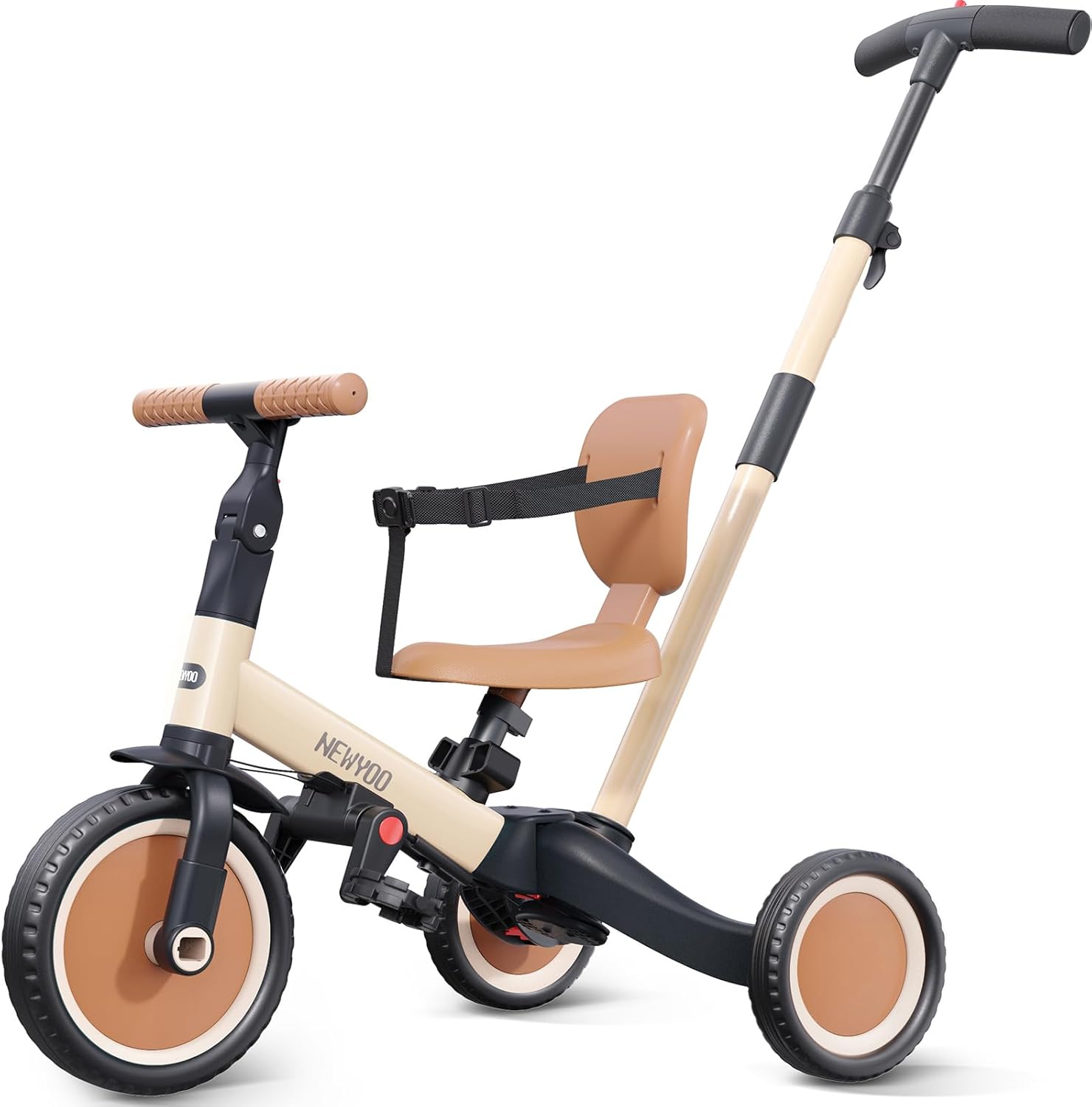 Newyoo Toddler Tricycle with Push Handle for 1-3 Year Old