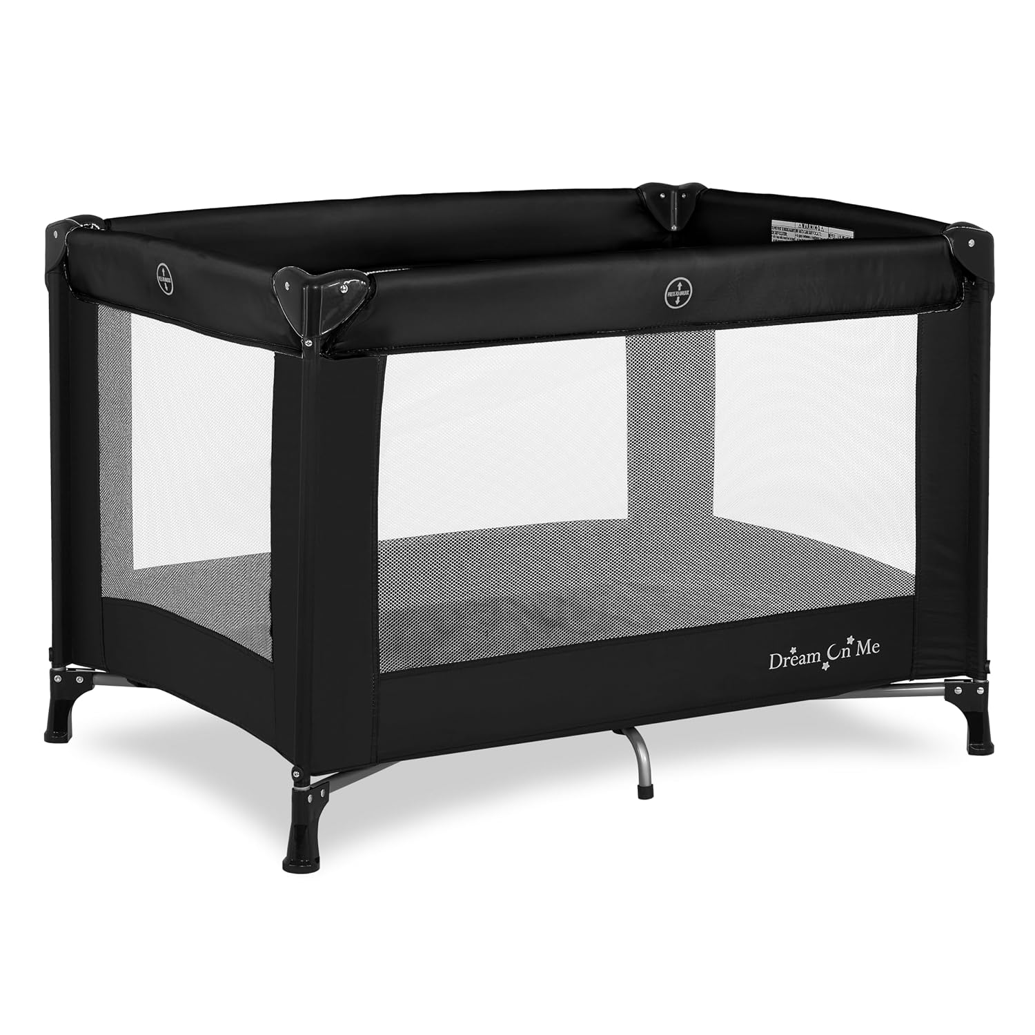Dream On Me Nest Portable Playard in Black with Carrybag an Shoulder Strap
