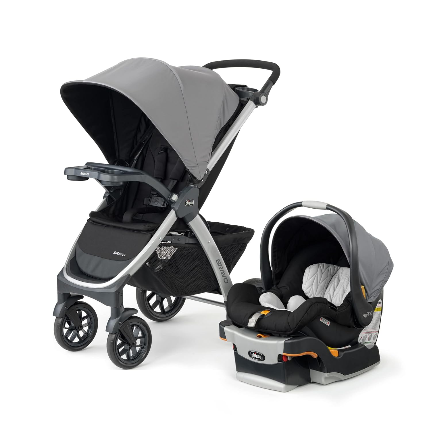 Chicco Bravo 3-in-1 Trio Travel System, Bravo Quick-Fold Stroller